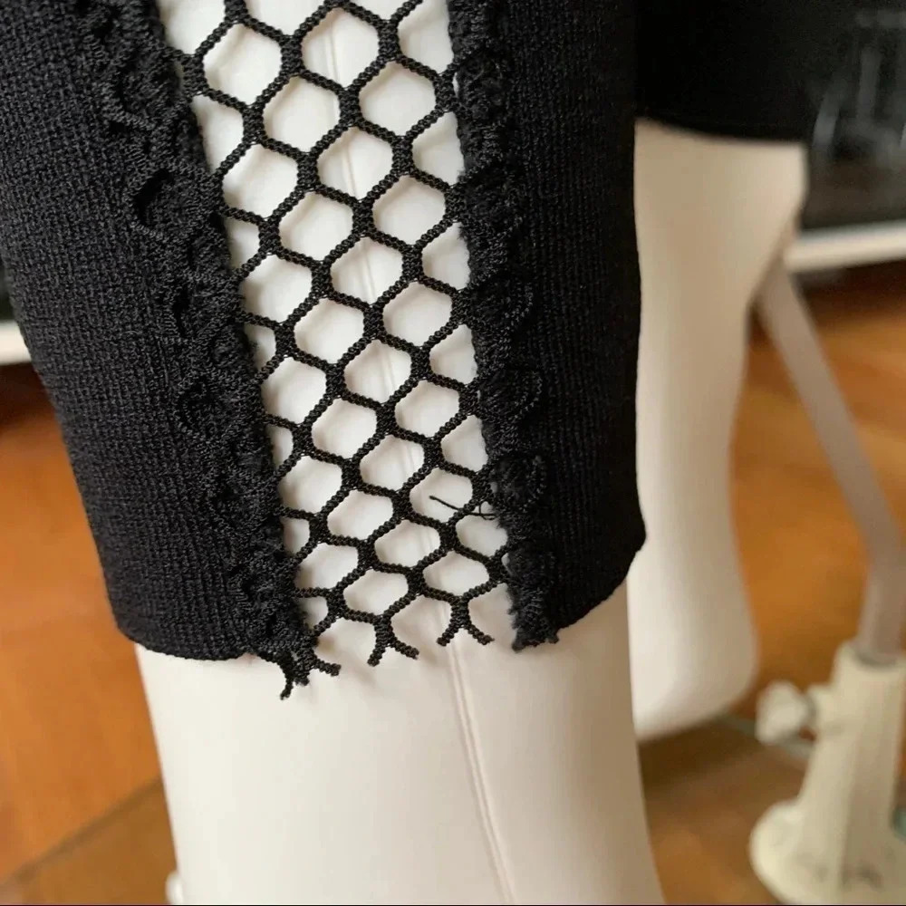 **NEW ZARA Knit Side Fishnet High Rise Leggings - Picture 4 of 8